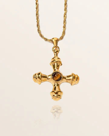 Tigers Eye Cross Necklace