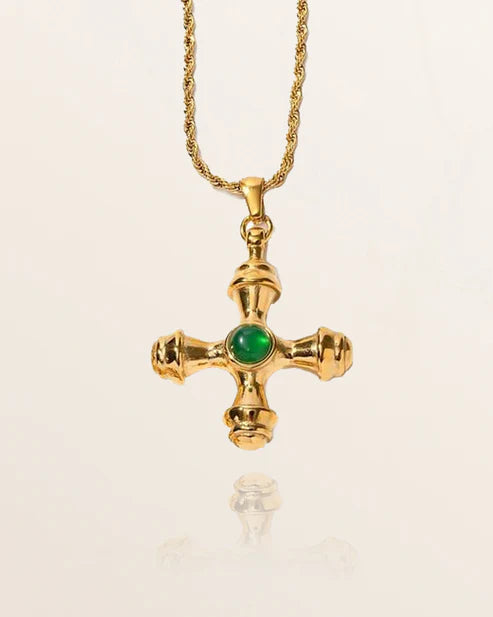 Green Cross Necklace