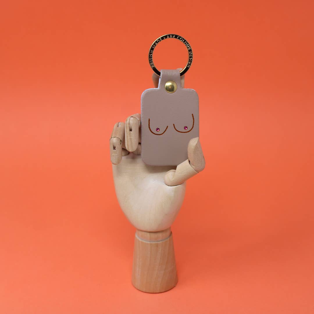Boob Leather Key Fob: Oxblood