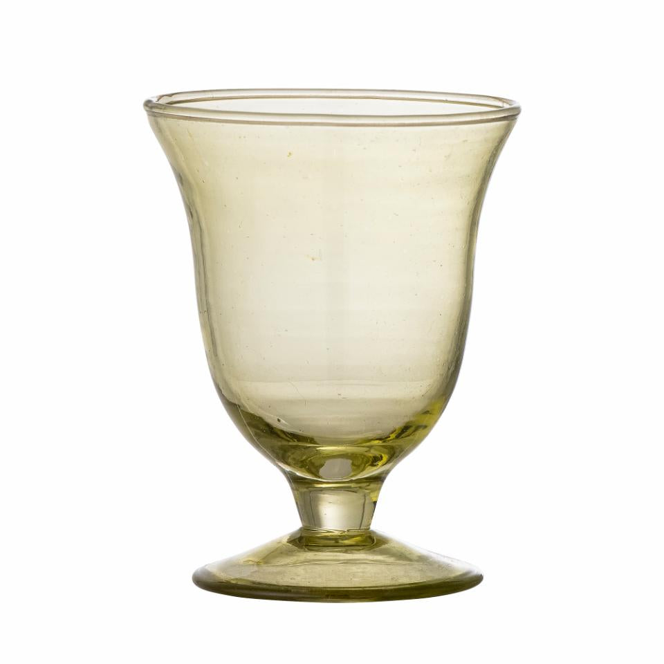 Florentine Wine Glass, Green, Recycled Glass