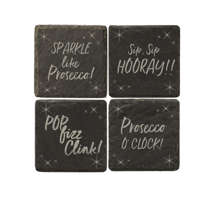 Prosecco Slate Coasters (Set of 4)