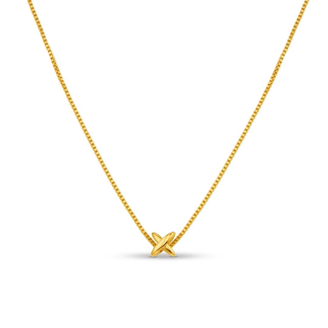 Mini Cross Fine Collar Necklace 15"