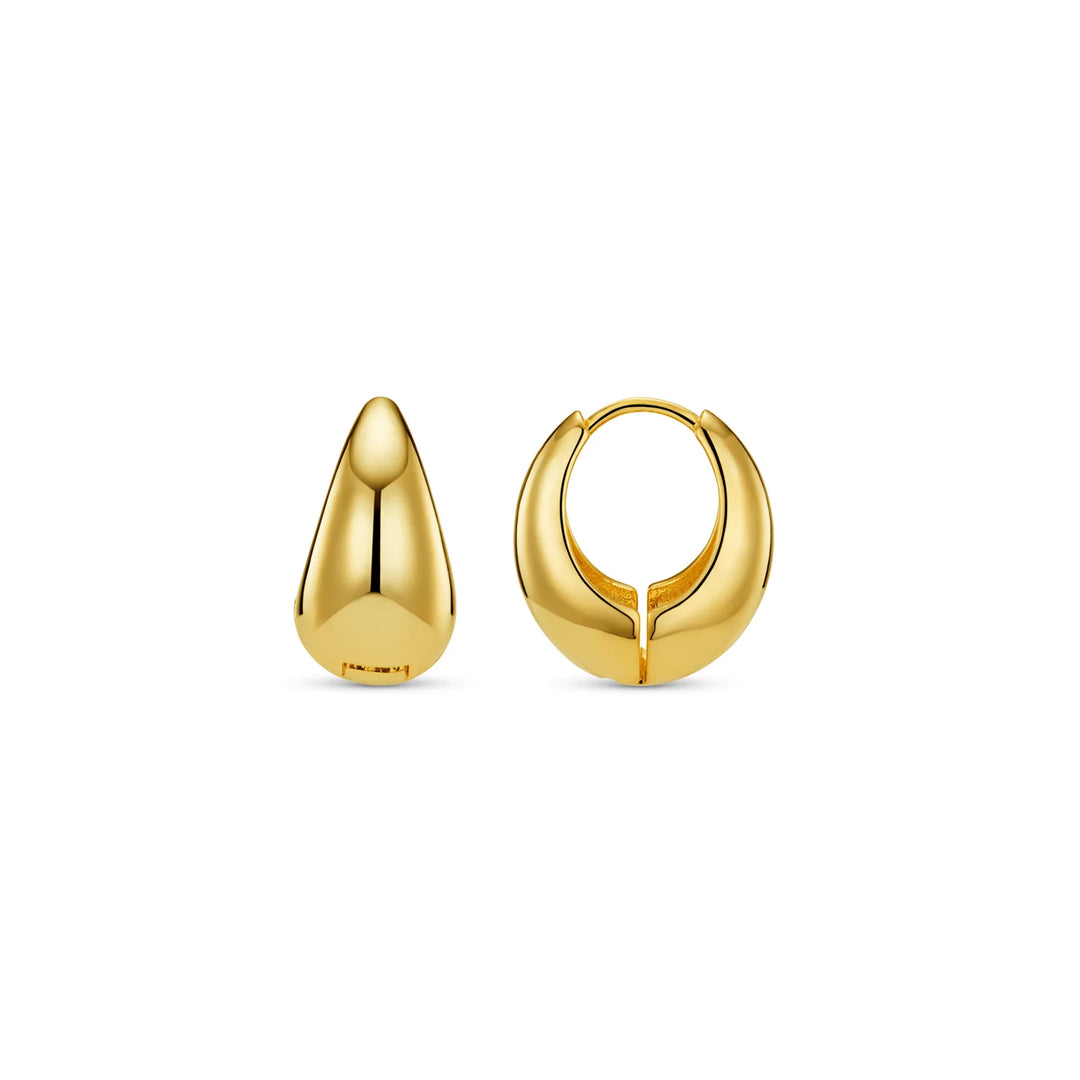 Polished Domed Taper Hoop Earrings