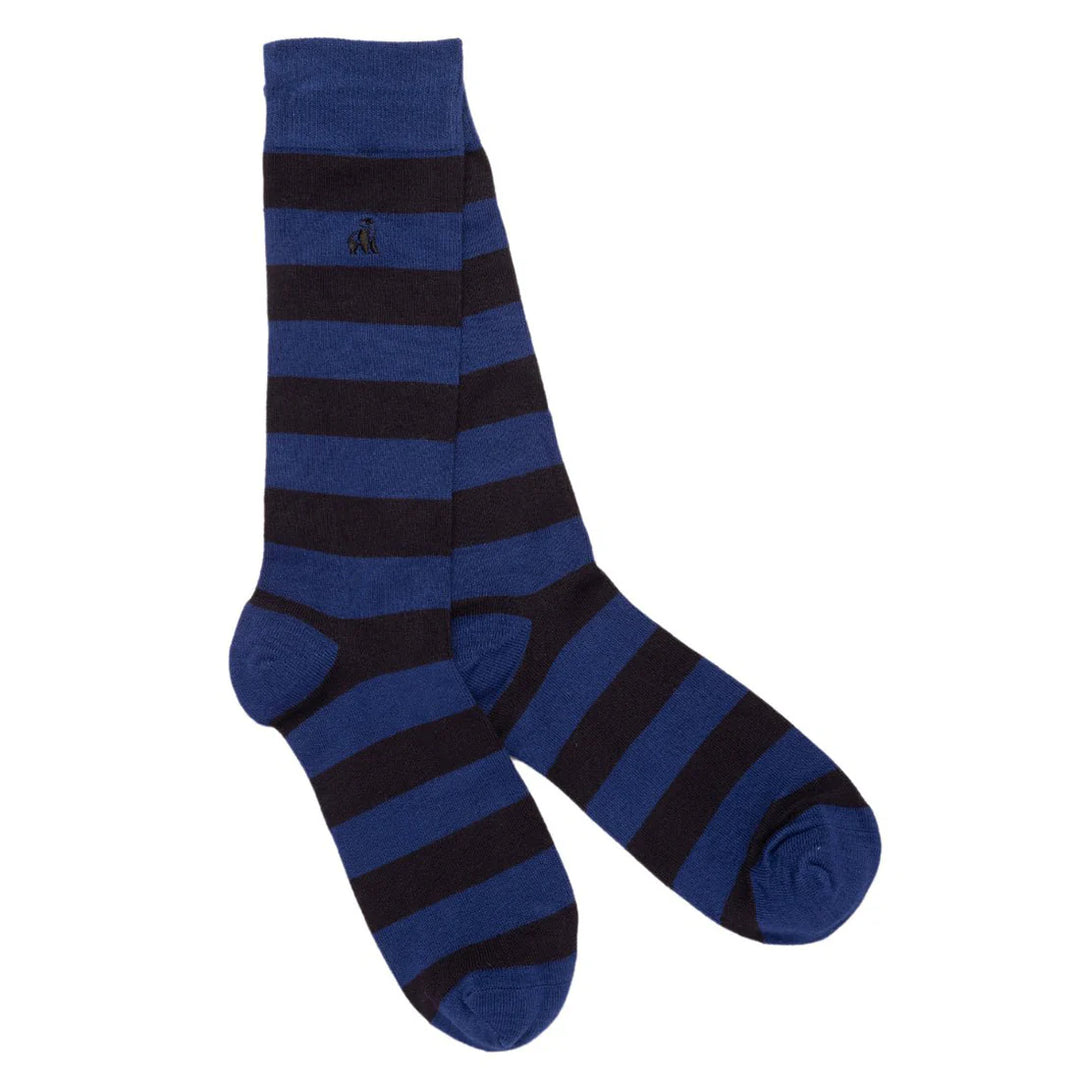 Charcoal Grey Striped Socks (size 7-11)