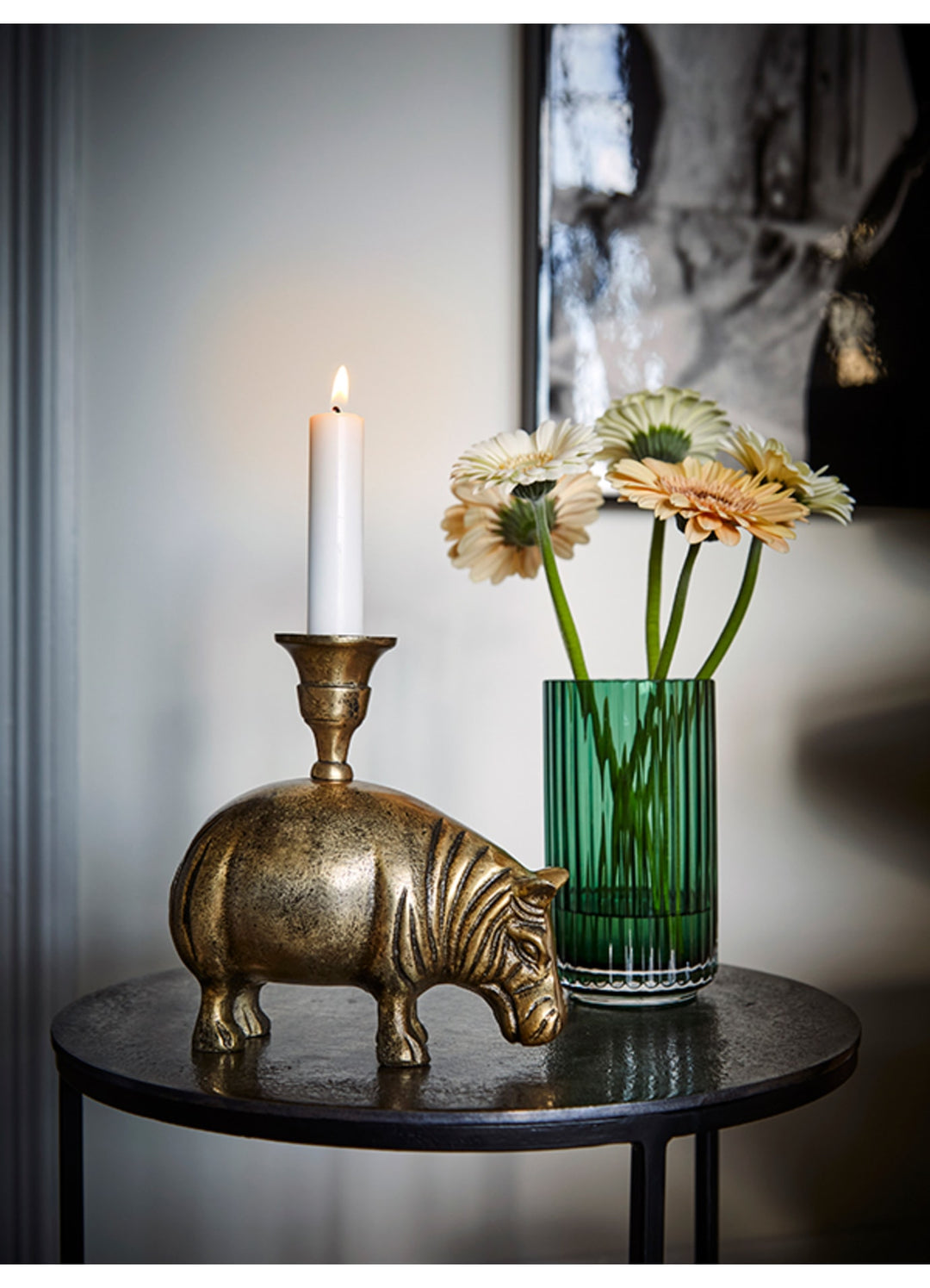 Hippo Candle Holder - Brass Finish