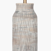Yala Grey Wash Wood Textured Bottle Table Lamp