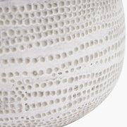 Alina White Dot Design Small Stoneware Table Lamp