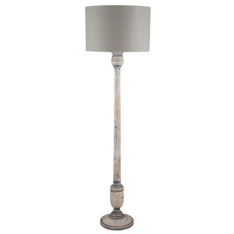 Captiva Grey & White Wash Mango Wood Floor Lamp