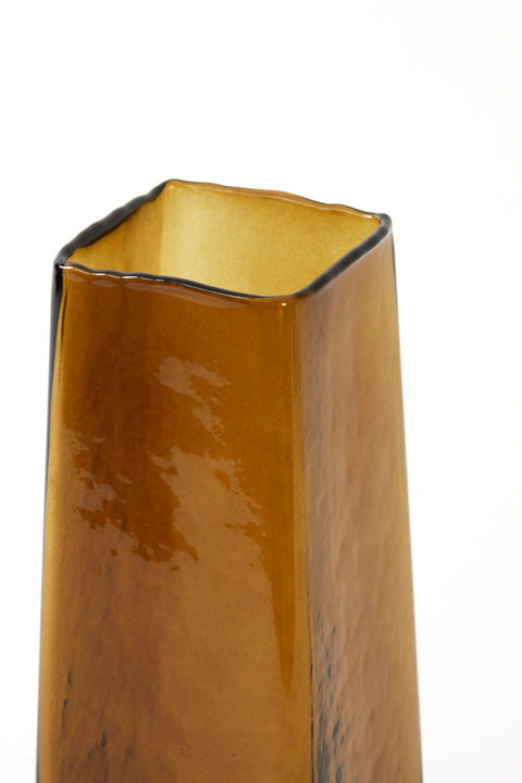 Vase 10x10x25 cm IDUNA glass dark brown