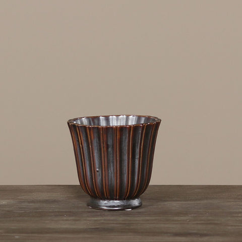 Ceramic Vase, Metallic,