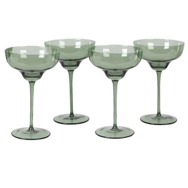 S/4 Green Martini Glasses
