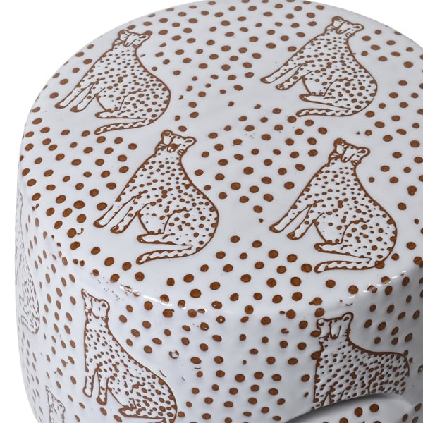 White Leopard Stool