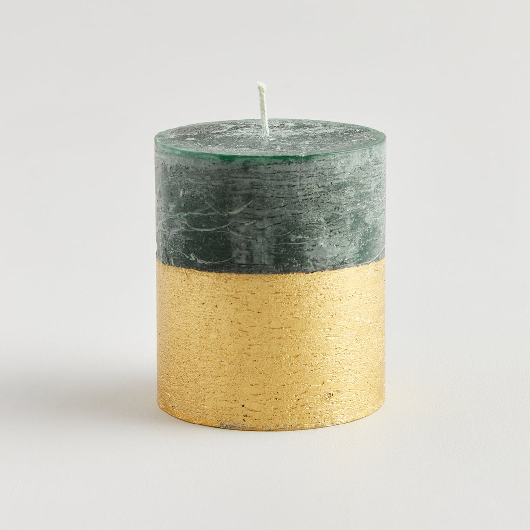 Gold Half Dipped Pillar Winter Thyme