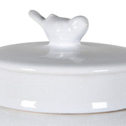 Small White Bird Top Jar