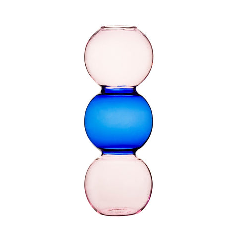Triple Bubble Vase Blue & Pink