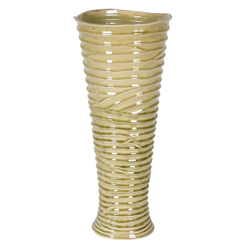 Large Sage Ripple Cylinder Vase