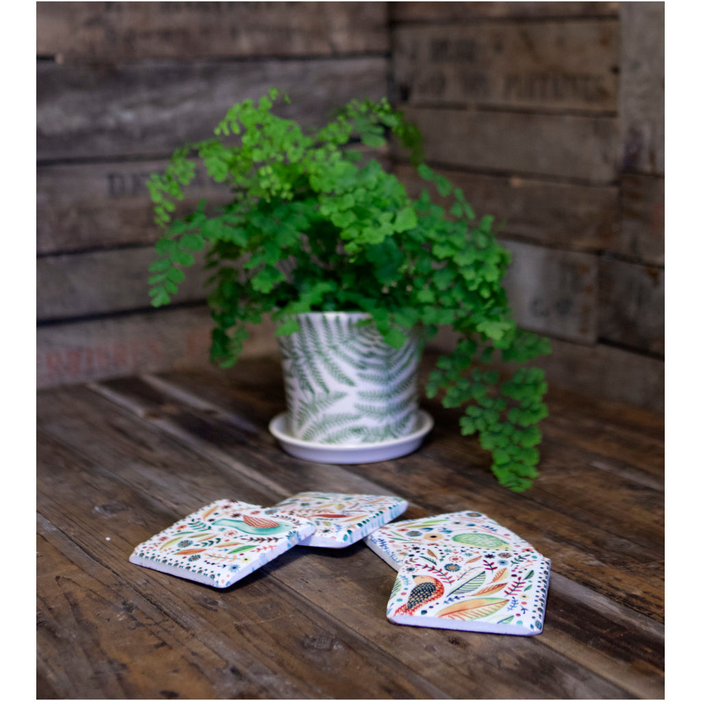 Flora and Fauna Coasters Set of 4