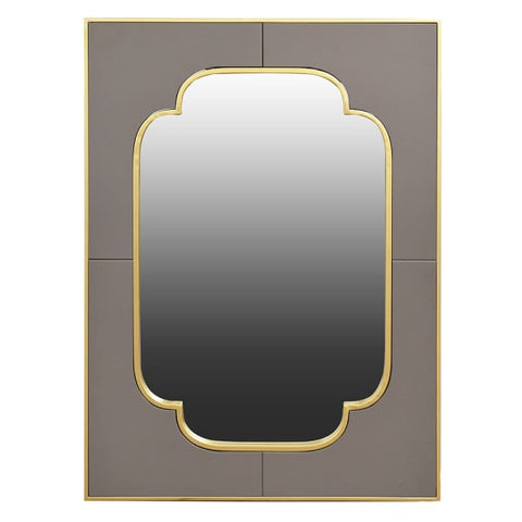 Gold and Grey Shaped Mirror