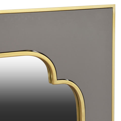 Gold and Grey Shaped Mirror