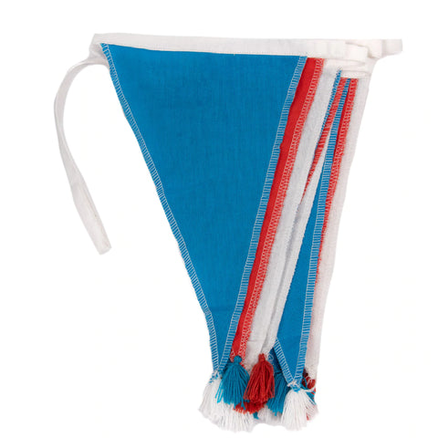 Royal Red, White and Blue Fabric Bunting, 3m