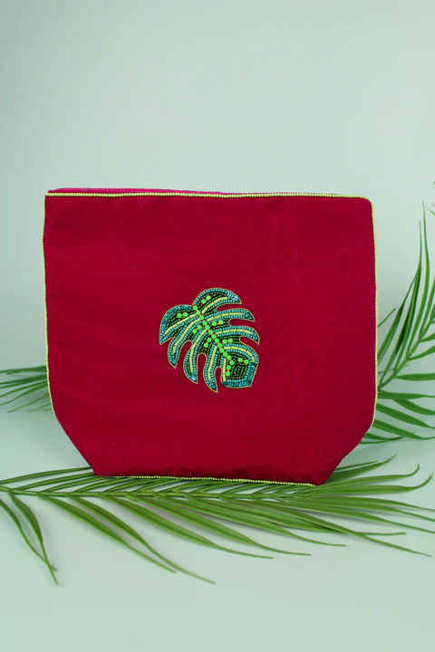 Tropical Leaf Make Up Bag