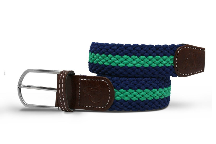 Belt - Woven Belt - Blue / Green Stripe
