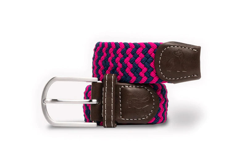 WOVEN BELT - PINK / BLUE ZIGZAG