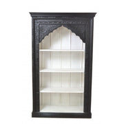 Carved Black and White Bookcase