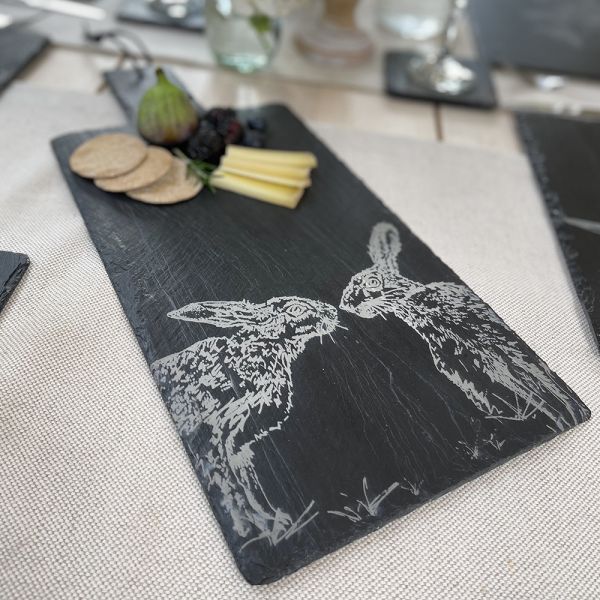 Slate Serving Paddle - Large - Kissing Hare