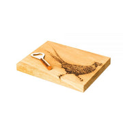 Pheasant Oak Cutting Board & Bottle Opener Set