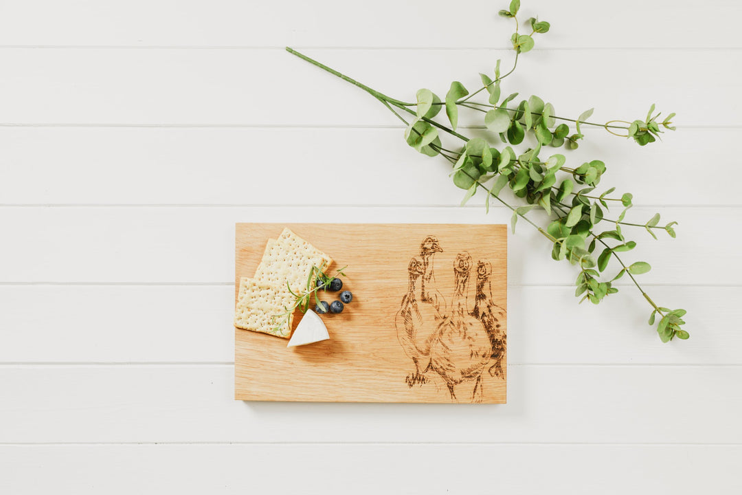 Geese Oak Serving Board 30cm