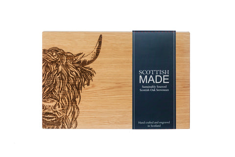 Etched Highland Cow Serving Board 30cm