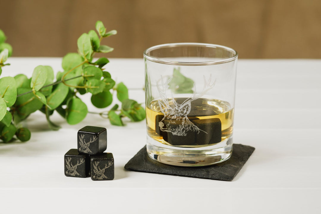 Set of 6 Engraved Whisky Stag