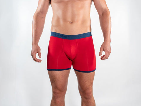 Bamboo Boxers - Red / Blue Band | thenestatno9.com | thenest-atno9.com