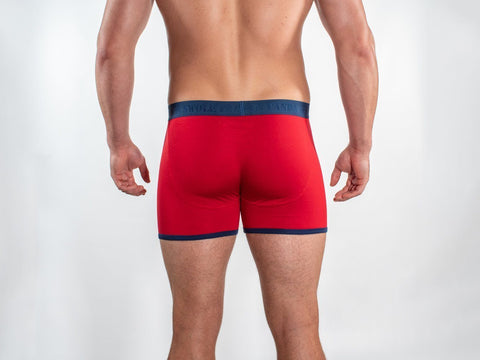 Swole Panda Bamboo Boxers - Red / Blue Band